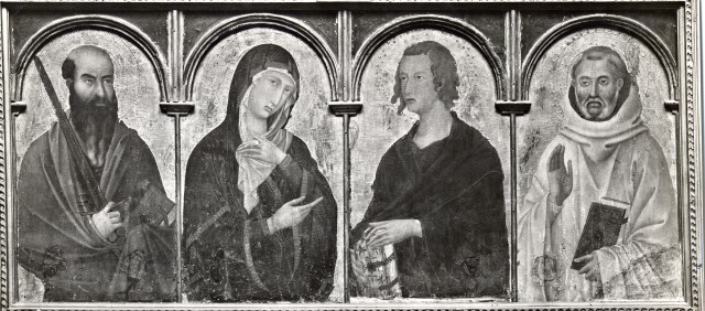 Anderson — Segna di Bonaventura - sec. XIV - San Paolo, Madonna, san Giovanni Evangelista e san Romualdo — insieme